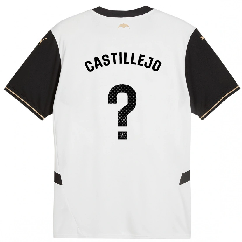 Danxen Niño Camiseta Samu Castillejo #0 Blanco Negro 1ª Equipación 2024/25 La Camisa México