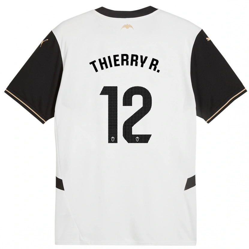 Danxen Niño Camiseta Thierry Correia #12 Blanco Negro 1ª Equipación 2024/25 La Camisa México