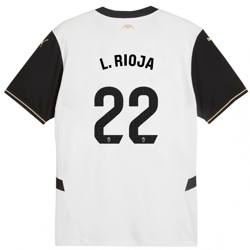 Danxen Niño Camiseta Luis Rioja #22 Blanco Negro 1ª Equipación 2024/25 La Camisa México