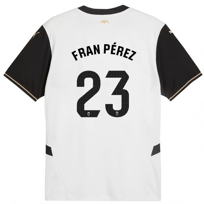 Danxen Niño Camiseta Fran Pérez #23 Blanco Negro 1ª Equipación 2024/25 La Camisa México