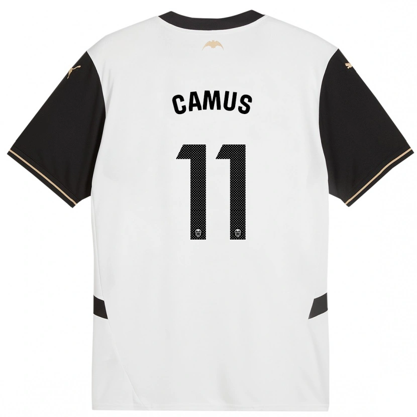 Danxen Niño Camiseta Marco Camus #11 Blanco Negro 1ª Equipación 2024/25 La Camisa México