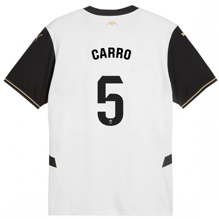 Danxen Niño Camiseta Marta Carro #5 Blanco Negro 1ª Equipación 2024/25 La Camisa México