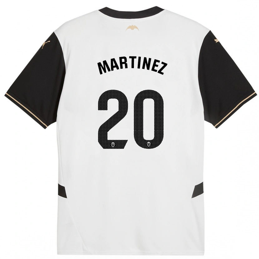 Danxen Niño Camiseta Asun Martínez #20 Blanco Negro 1ª Equipación 2024/25 La Camisa México