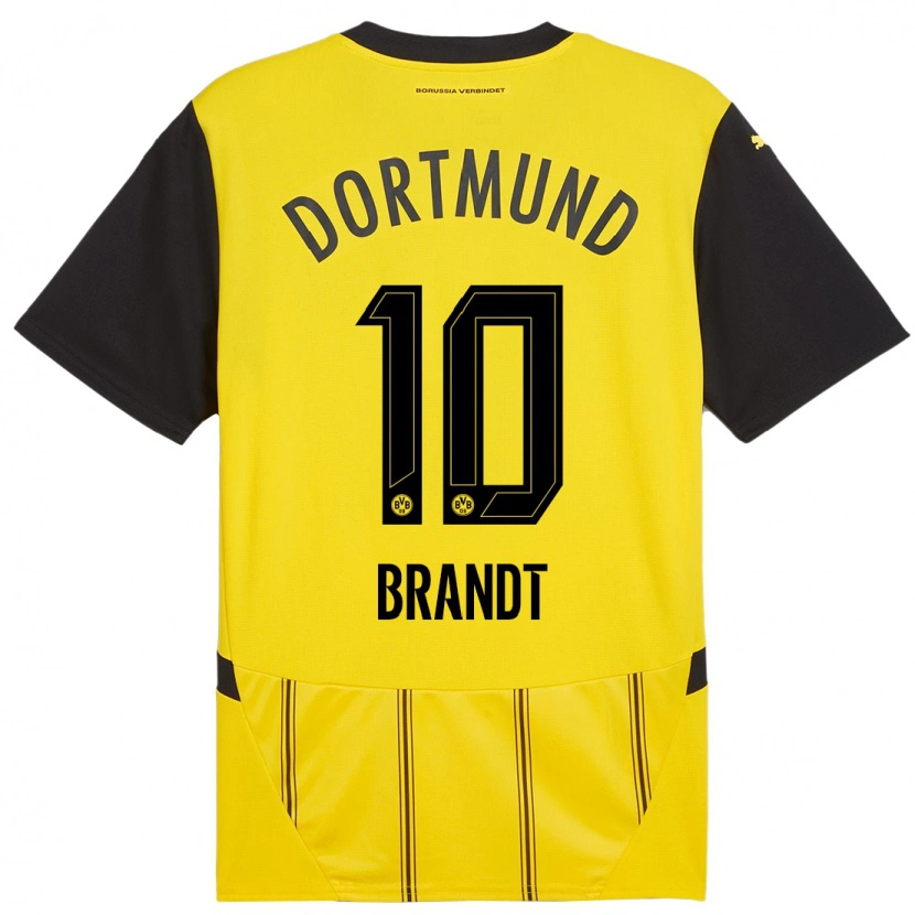 Danxen Niño Camiseta Julian Brandt #10 Amarillo Negro 1ª Equipación 2024/25 La Camisa México