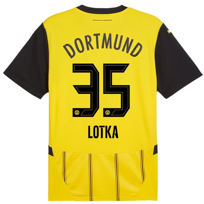 Danxen Niño Camiseta Marcel Lotka #35 Amarillo Negro 1ª Equipación 2024/25 La Camisa México