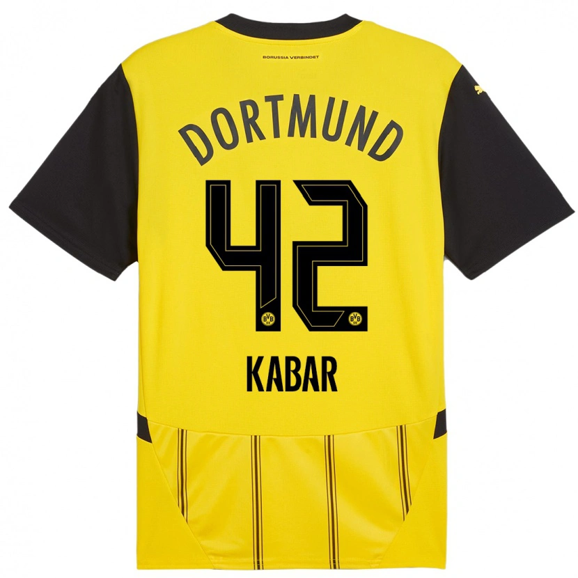 Danxen Niño Camiseta Almugera Kabar #42 Amarillo Negro 1ª Equipación 2024/25 La Camisa México