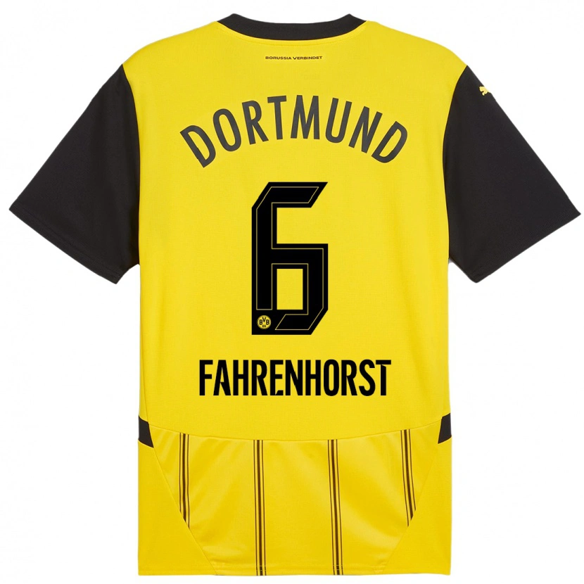 Danxen Niño Camiseta Luke Fahrenhorst #6 Amarillo Negro 1ª Equipación 2024/25 La Camisa México