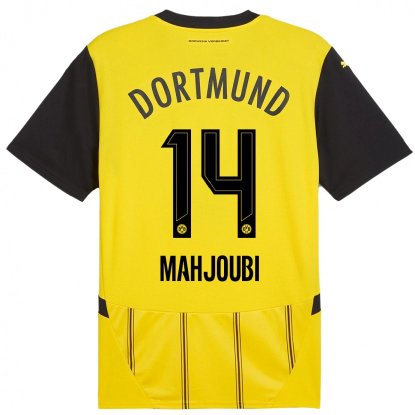 Danxen Niño Camiseta Anas Mahjoubi #14 Amarillo Negro 1ª Equipación 2024/25 La Camisa México