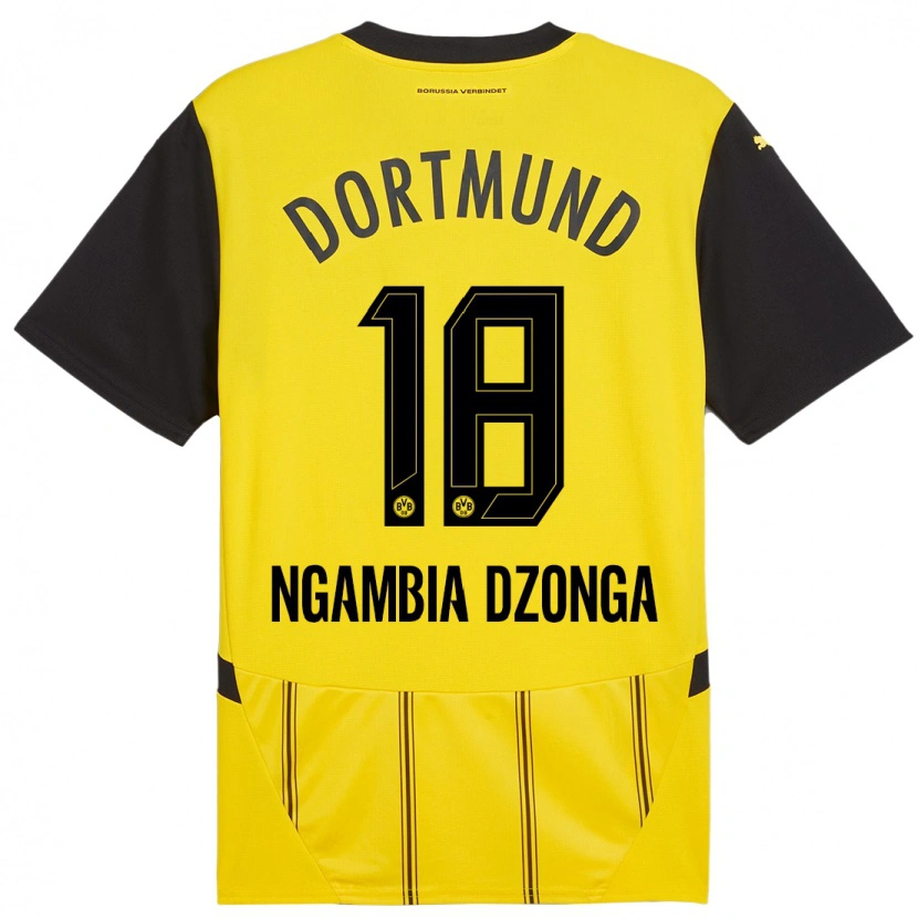 Danxen Niño Camiseta Diego Ngambia #18 Amarillo Negro 1ª Equipación 2024/25 La Camisa México