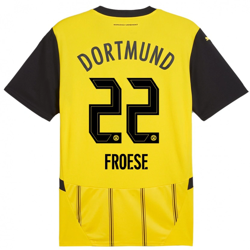 Danxen Niño Camiseta Julien Froese #22 Amarillo Negro 1ª Equipación 2024/25 La Camisa México