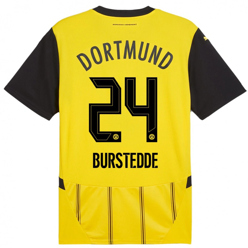 Danxen Niño Camiseta Joshua Burstedde #24 Amarillo Negro 1ª Equipación 2024/25 La Camisa México
