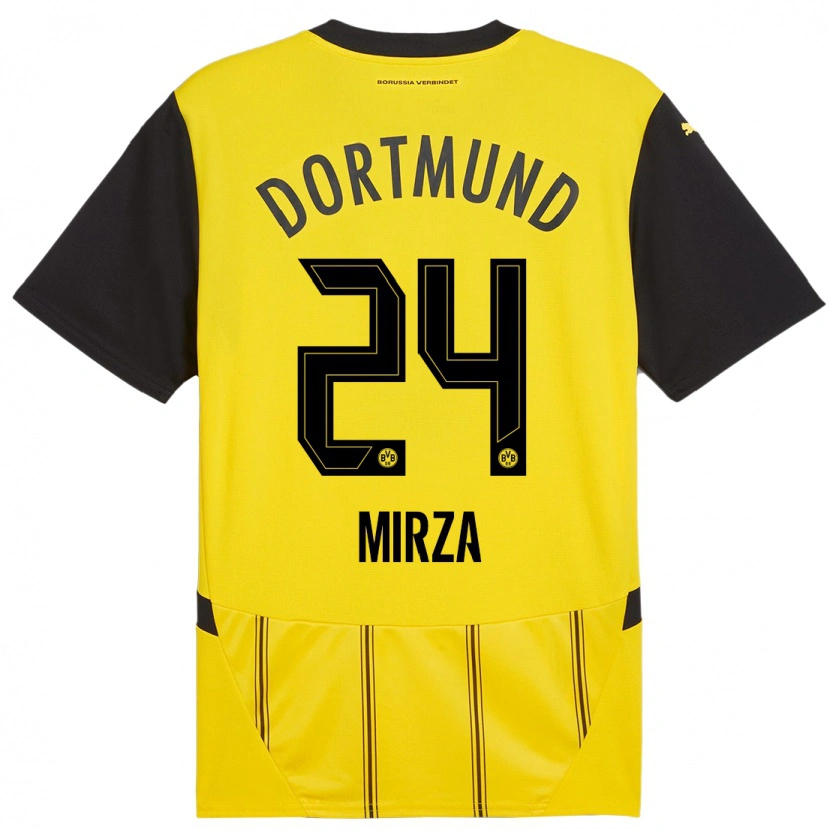 Danxen Niño Camiseta Marwan-Omir Mirza #24 Amarillo Negro 1ª Equipación 2024/25 La Camisa México