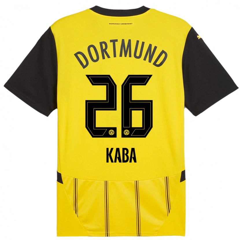 Danxen Niño Camiseta Mussa Kaba #26 Amarillo Negro 1ª Equipación 2024/25 La Camisa México