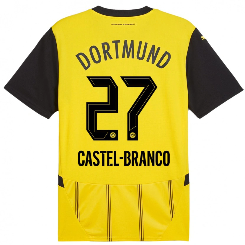 Danxen Niño Camiseta Diego Castel-Branco #27 Amarillo Negro 1ª Equipación 2024/25 La Camisa México