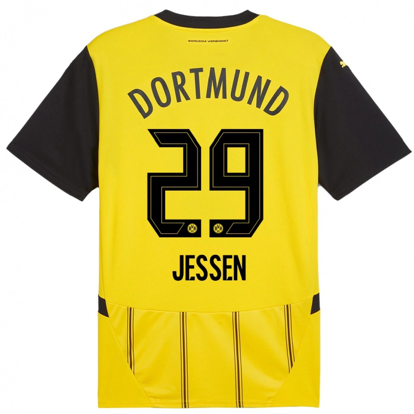 Danxen Niño Camiseta Niklas Jessen #29 Amarillo Negro 1ª Equipación 2024/25 La Camisa México