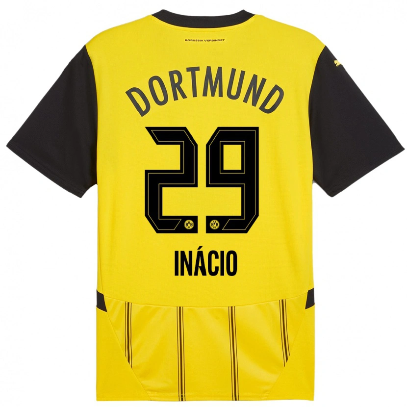 Danxen Niño Camiseta Samuele Inácio #29 Amarillo Negro 1ª Equipación 2024/25 La Camisa México