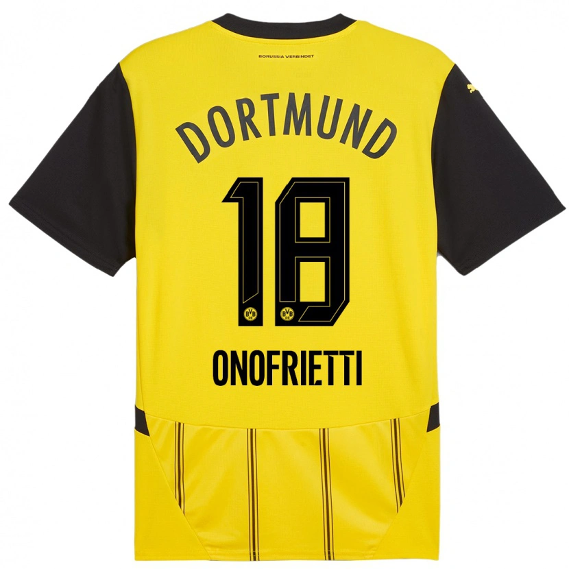 Danxen Niño Camiseta Vincenzo Onofrietti #18 Amarillo Negro 1ª Equipación 2024/25 La Camisa México