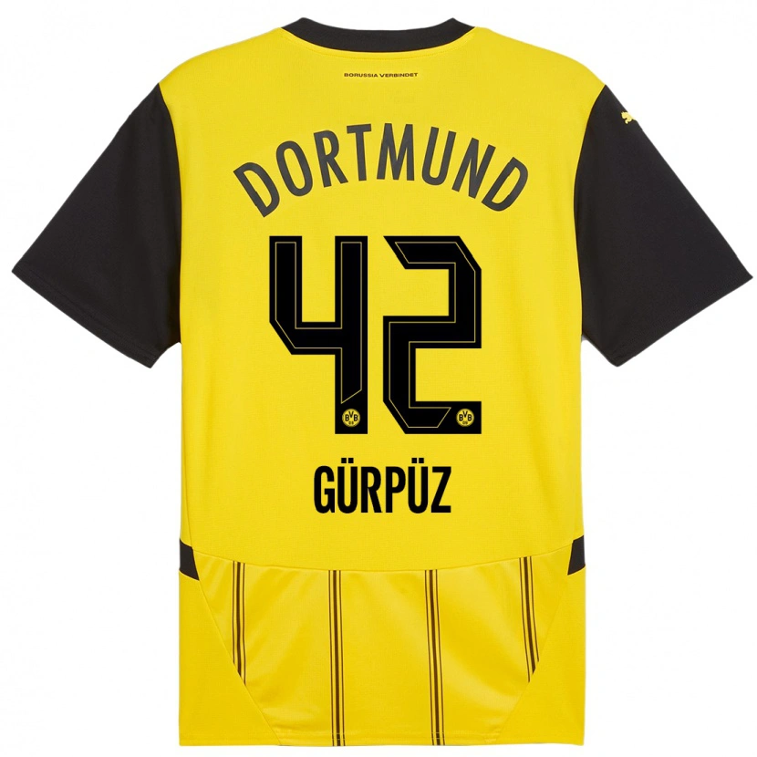 Danxen Niño Camiseta Goktan Gurpuz #42 Amarillo Negro 1ª Equipación 2024/25 La Camisa México