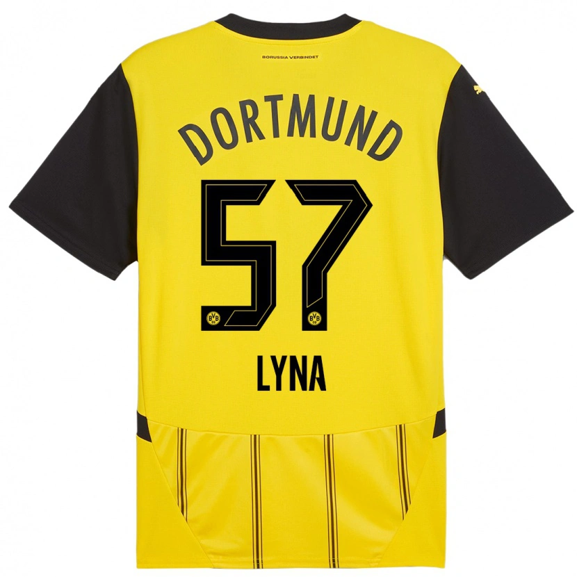 Danxen Niño Camiseta Schwarz Lyna #57 Amarillo Negro 1ª Equipación 2024/25 La Camisa México
