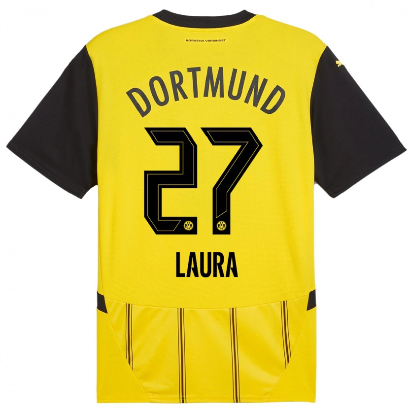 Danxen Niño Camiseta Van Der Heijden Laura #27 Amarillo Negro 1ª Equipación 2024/25 La Camisa México