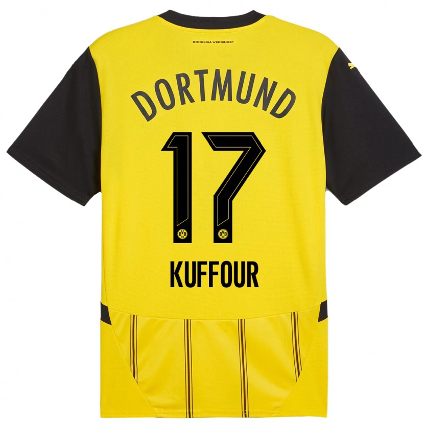 Danxen Niño Camiseta Lloyd-Addo Kuffour #17 Amarillo Negro 1ª Equipación 2024/25 La Camisa México
