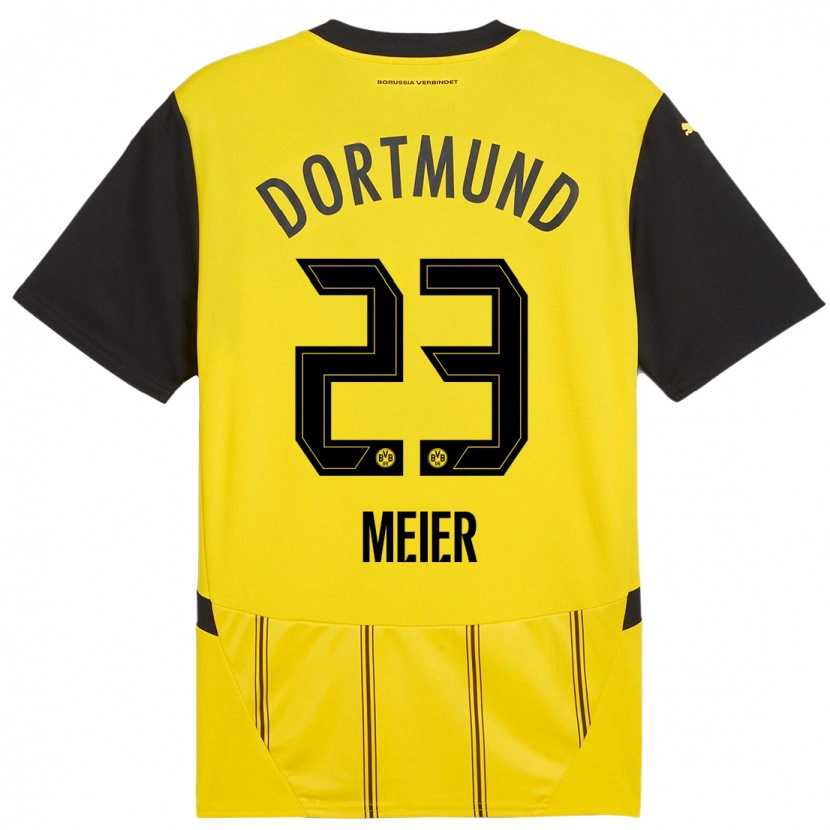 Danxen Niño Camiseta Maximilian Meier #23 Amarillo Negro 1ª Equipación 2024/25 La Camisa México