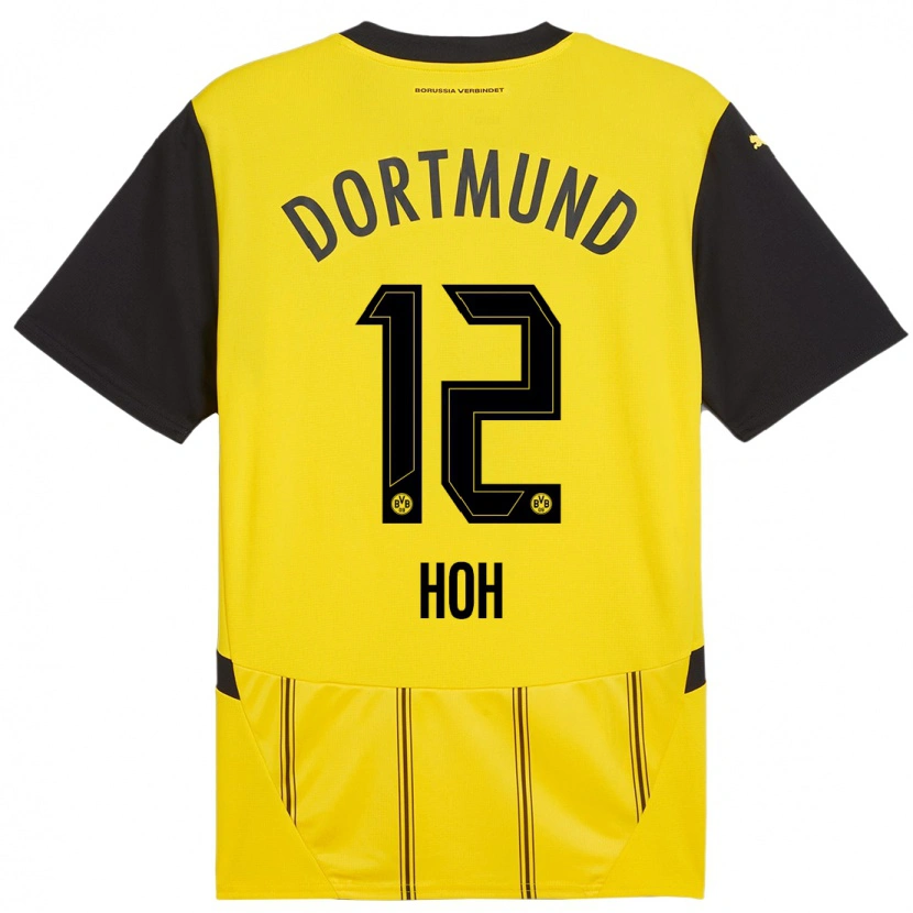 Danxen Niño Camiseta Hendrik Hoh #12 Amarillo Negro 1ª Equipación 2024/25 La Camisa México