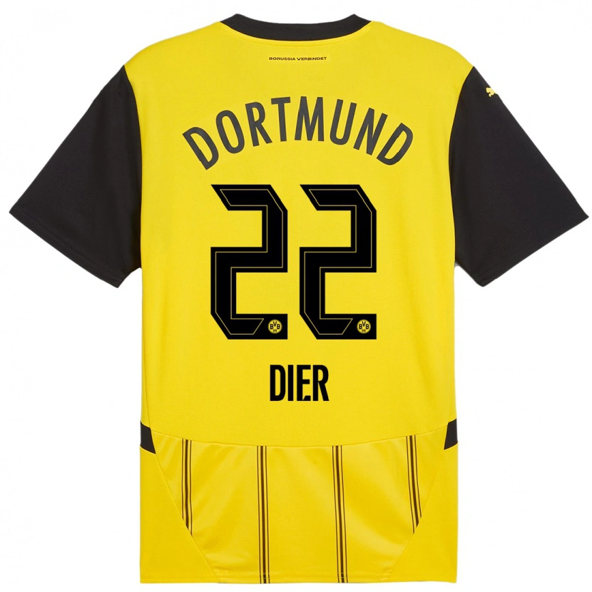 Danxen Niño Camiseta Henrik Dier #22 Amarillo Negro 1ª Equipación 2024/25 La Camisa México