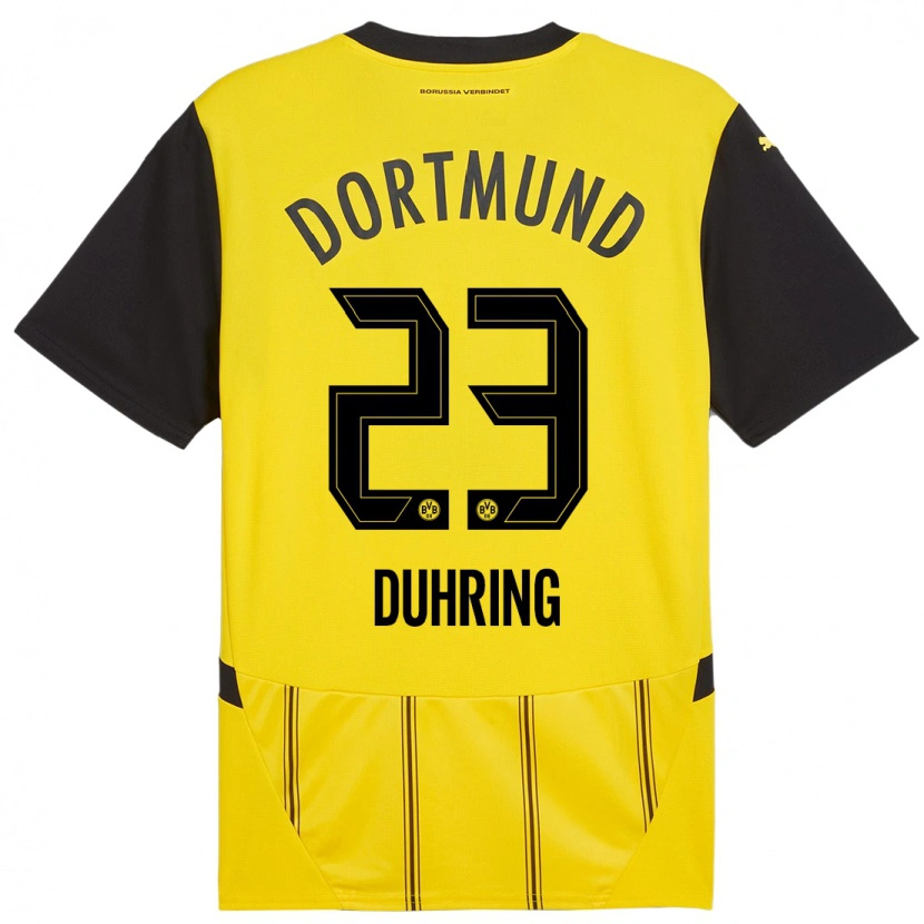 Danxen Niño Camiseta Marc Niclas Duhring #23 Amarillo Negro 1ª Equipación 2024/25 La Camisa México