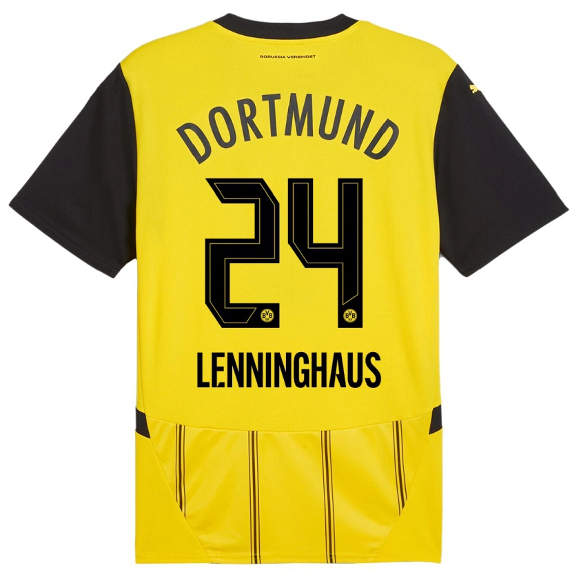 Danxen Niño Camiseta Mika Lenninghaus #24 Amarillo Negro 1ª Equipación 2024/25 La Camisa México