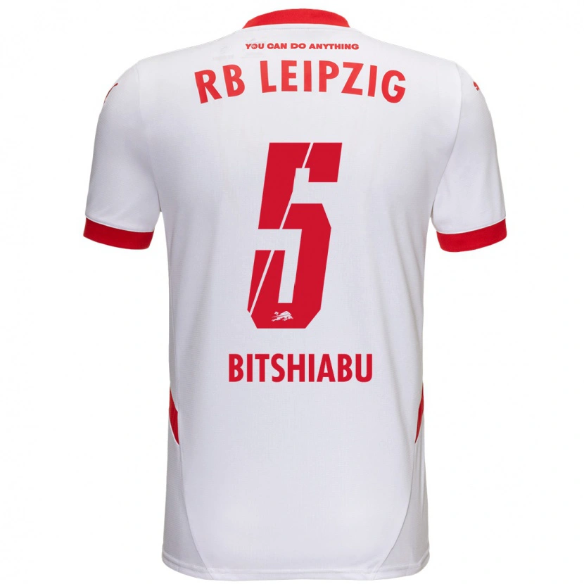 Danxen Niño Camiseta El Chadaille Bitshiabu #5 Blanco Rojo 1ª Equipación 2024/25 La Camisa México