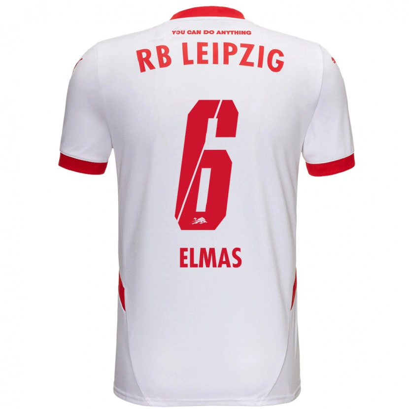 Danxen Niño Camiseta Eljif Elmas #6 Blanco Rojo 1ª Equipación 2024/25 La Camisa México