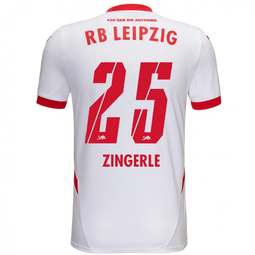 Danxen Niño Camiseta Leopold Zingerle #25 Blanco Rojo 1ª Equipación 2024/25 La Camisa México