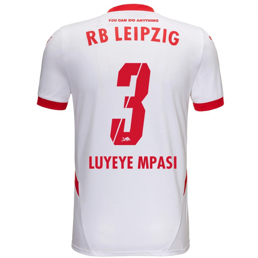 Danxen Niño Camiseta Seal Luyeye Mpasi #3 Blanco Rojo 1ª Equipación 2024/25 La Camisa México