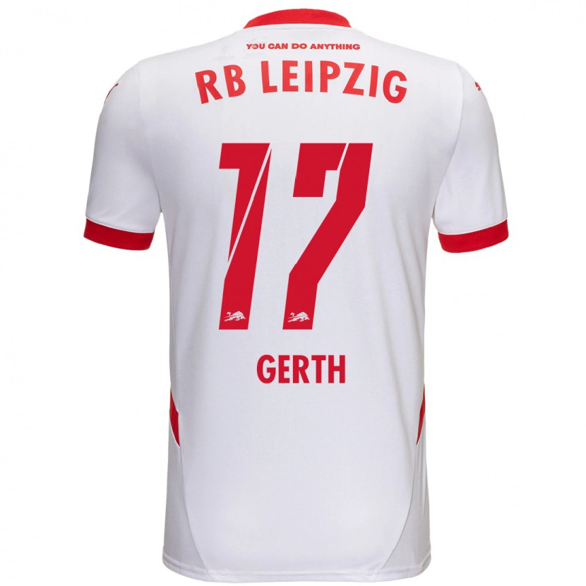 Danxen Niño Camiseta Amos Gerth #17 Blanco Rojo 1ª Equipación 2024/25 La Camisa México