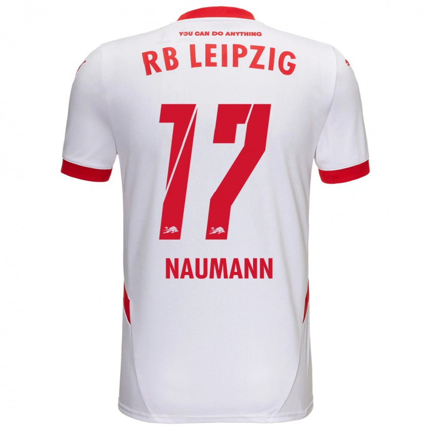 Danxen Niño Camiseta Carlos Naumann #17 Blanco Rojo 1ª Equipación 2024/25 La Camisa México