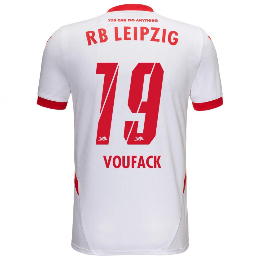 Danxen Niño Camiseta Lionel Voufack #19 Blanco Rojo 1ª Equipación 2024/25 La Camisa México