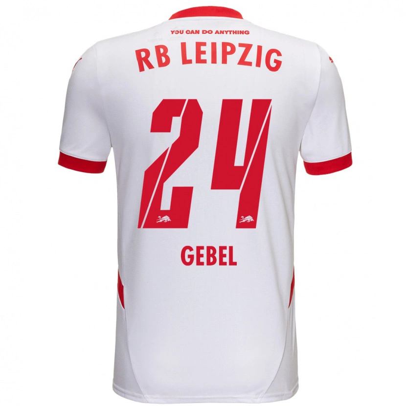 Danxen Niño Camiseta Viggo Gebel #24 Blanco Rojo 1ª Equipación 2024/25 La Camisa México