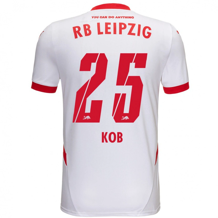 Danxen Niño Camiseta Leon Koß #25 Blanco Rojo 1ª Equipación 2024/25 La Camisa México
