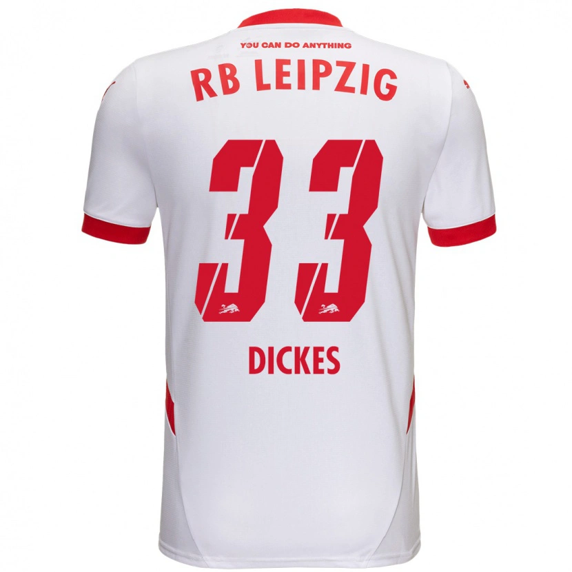 Danxen Niño Camiseta Fernando Dickes #33 Blanco Rojo 1ª Equipación 2024/25 La Camisa México