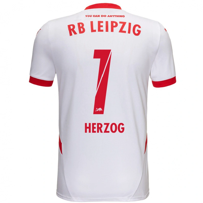 Danxen Niño Camiseta Elvira Herzog #1 Blanco Rojo 1ª Equipación 2024/25 La Camisa México