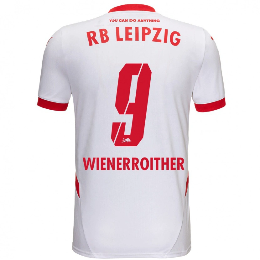 Danxen Niño Camiseta Katja Wienerroither #9 Blanco Rojo 1ª Equipación 2024/25 La Camisa México