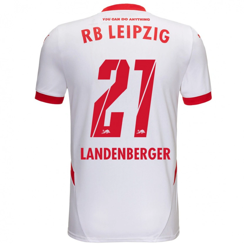 Danxen Niño Camiseta Julia Landenberger #21 Blanco Rojo 1ª Equipación 2024/25 La Camisa México