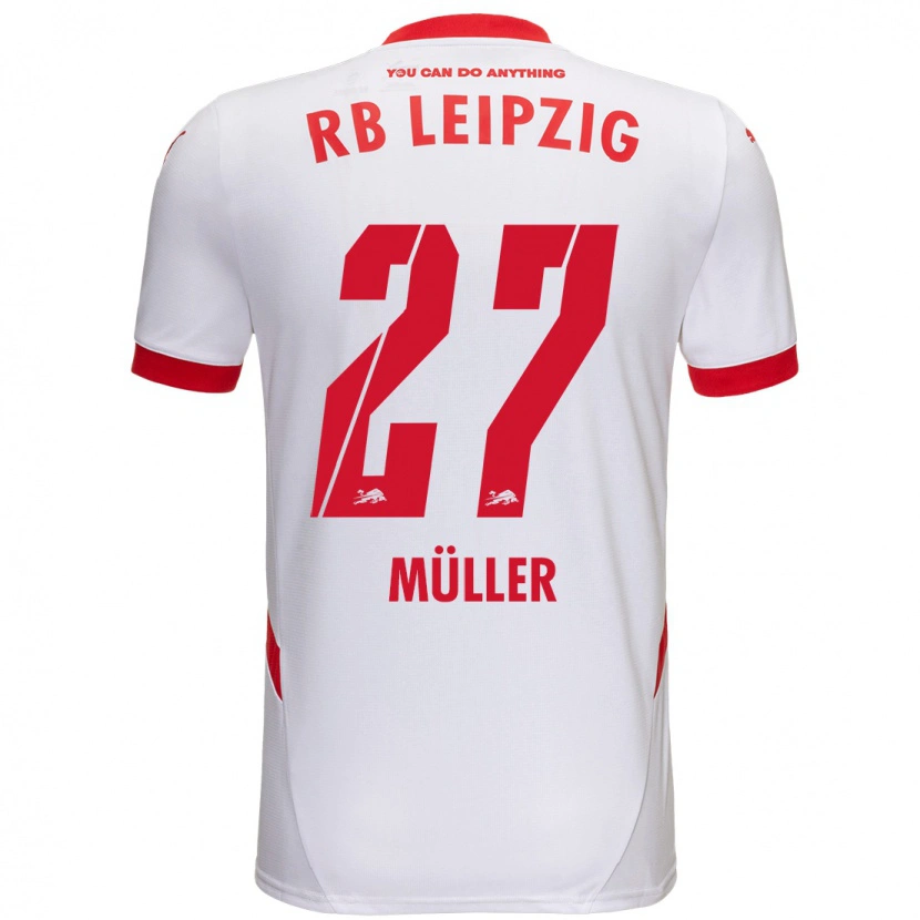 Danxen Niño Camiseta Marlene Müller #27 Blanco Rojo 1ª Equipación 2024/25 La Camisa México
