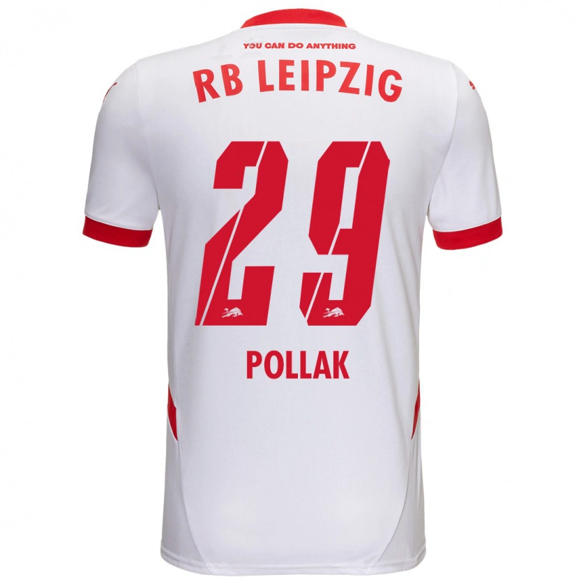 Danxen Niño Camiseta Julia Pollak #29 Blanco Rojo 1ª Equipación 2024/25 La Camisa México