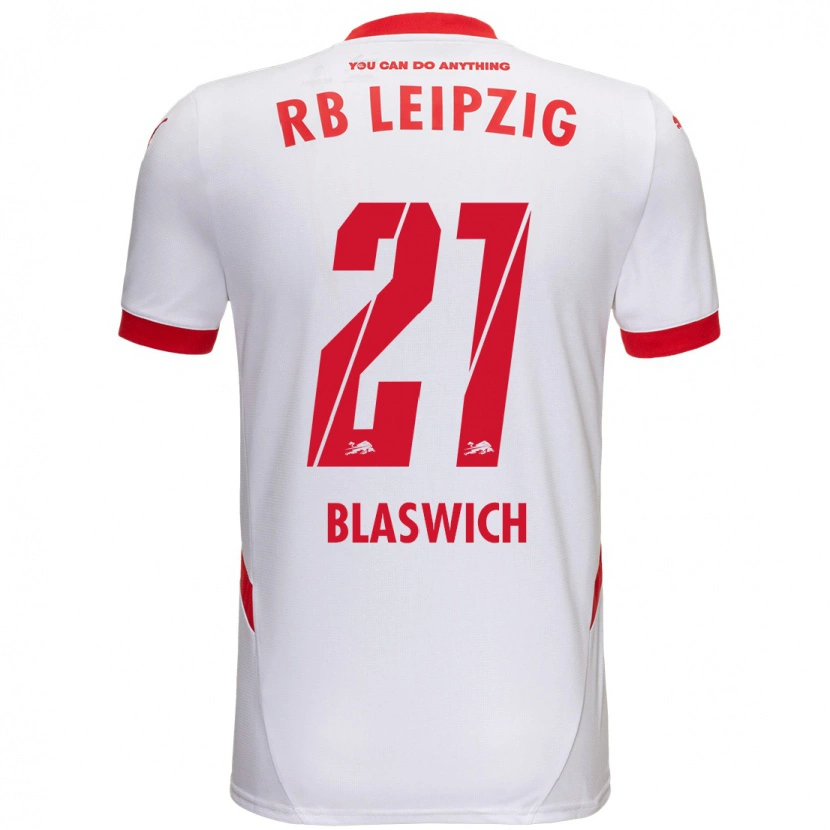 Danxen Niño Camiseta Janis Blaswich #21 Blanco Rojo 1ª Equipación 2024/25 La Camisa México