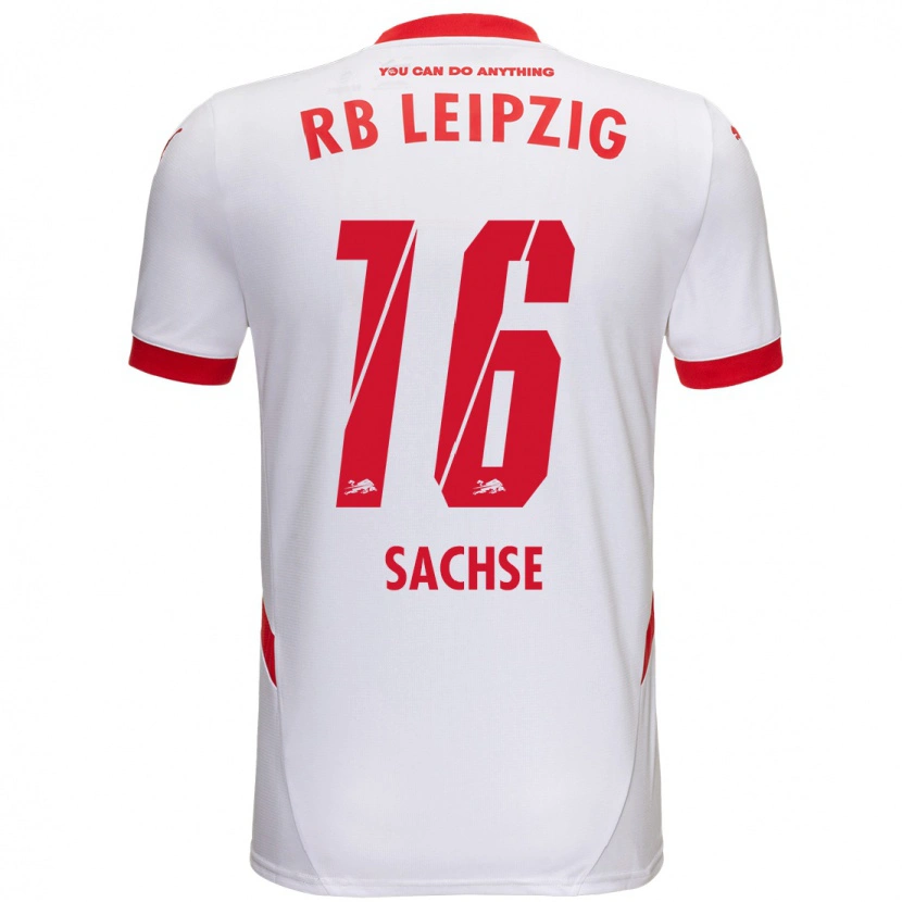 Danxen Niño Camiseta Jakob Sachse #16 Blanco Rojo 1ª Equipación 2024/25 La Camisa México