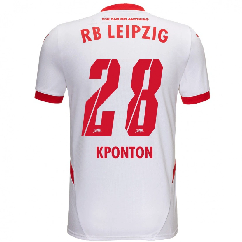 Danxen Niño Camiseta Marwan Kponton #28 Blanco Rojo 1ª Equipación 2024/25 La Camisa México