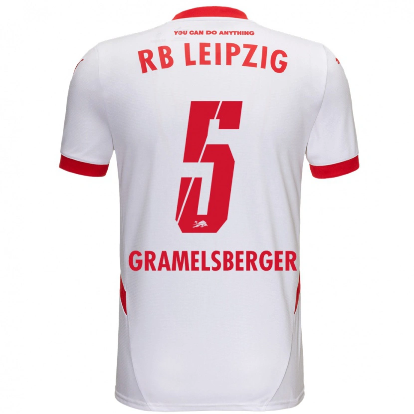 Danxen Niño Camiseta Lennert Gramelsberger #5 Blanco Rojo 1ª Equipación 2024/25 La Camisa México