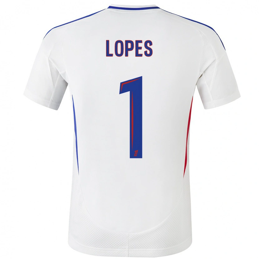 Danxen Niño Camiseta Anthony Lopes #1 Blanco Azul 1ª Equipación 2024/25 La Camisa México